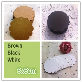 

500PCS 6cm Round Kraft Paper Tag Price Tag for Clothing Kraft Paper Label Gift Tag Card Swing Hang Tag