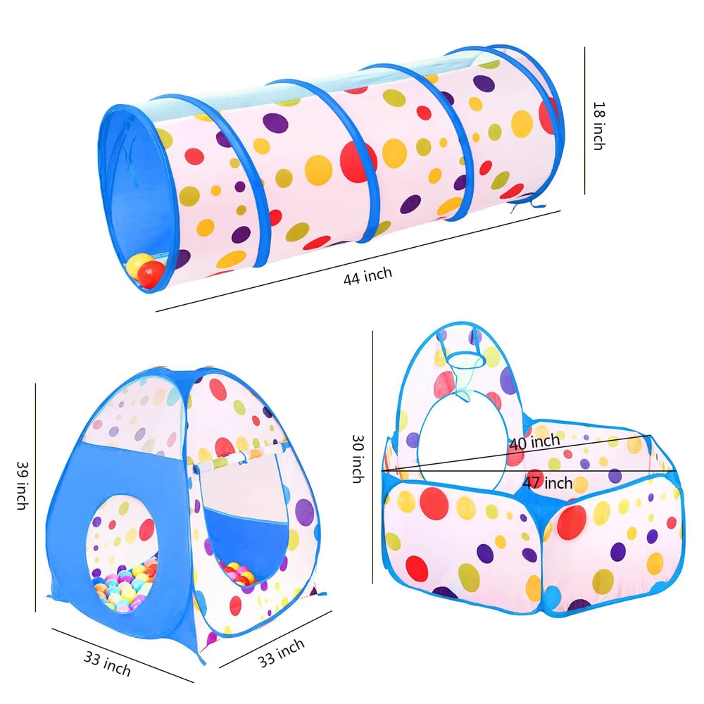 Дети 3 в 1 большая спортивная Игровая палатка дети Playho использовать игровой туннель океан мяч яма портативный складной Крытый Открытый использования с корзиной