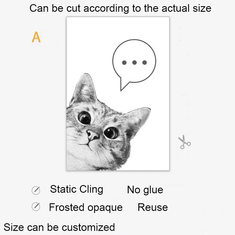 Pet Shop оконная пленка статическая кошка стеклянная наклейка витражная декоративная ПВХ пленка для конфиденциальности на стекло кухня гостиная Индивидуальный размер наклейка - Цвет: 60cm(w)x90cm(h) A