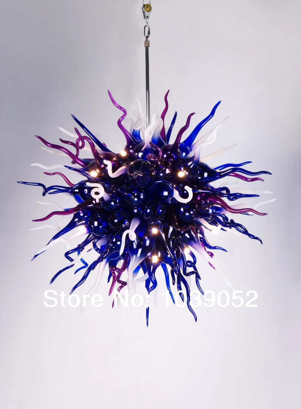 

Free shipping romantic blue hand blown glass chandelier lighting (BGC2071)