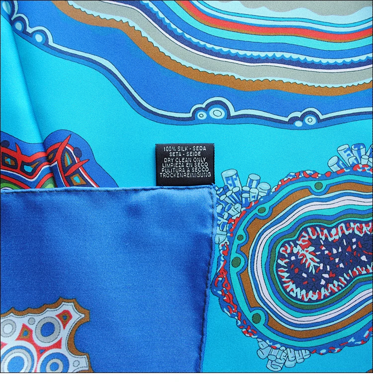 HuaJun 2 магазин | богатый цвет соответствия "Pierres et Cristaux wash" 90 Шелковый квадратный шарф саржевый струйный шарф ручная работа