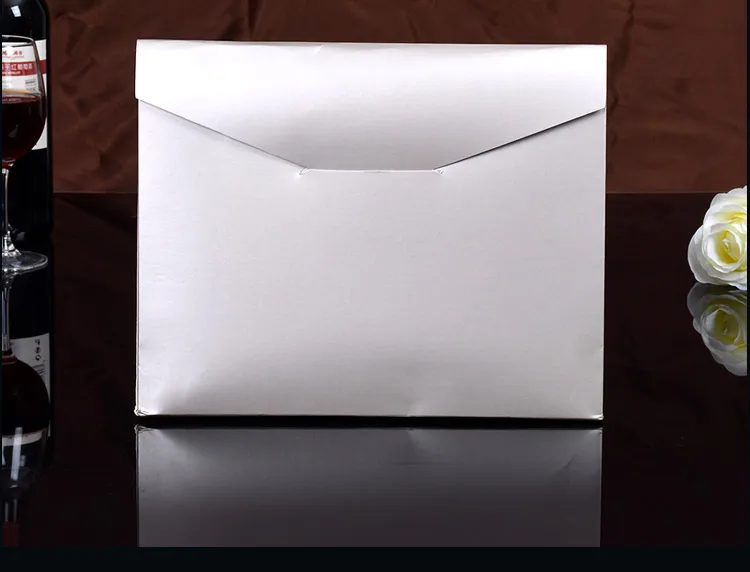 30x24x4.5CM Silver envelope gift box paper pocket bag Kerchief Handkerchief Silk scarf packing