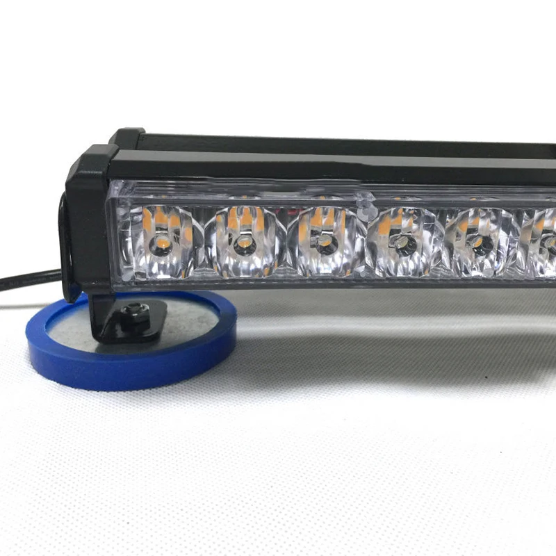 Универсальный 12 V 72 W 24 светодиодный Amber двойными бортами автомобиль работы мерцающий проблесковый маячок световая балка, двухсторонняя конструкция, ярче и охладитель