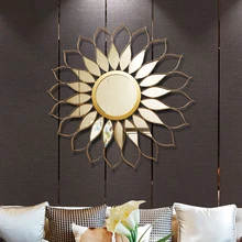 Современный кованый железный солнцезащитный декоративный зеркальный настенный гобелен для дома гостиной Настенная роспись украшение коридор орнамент искусство