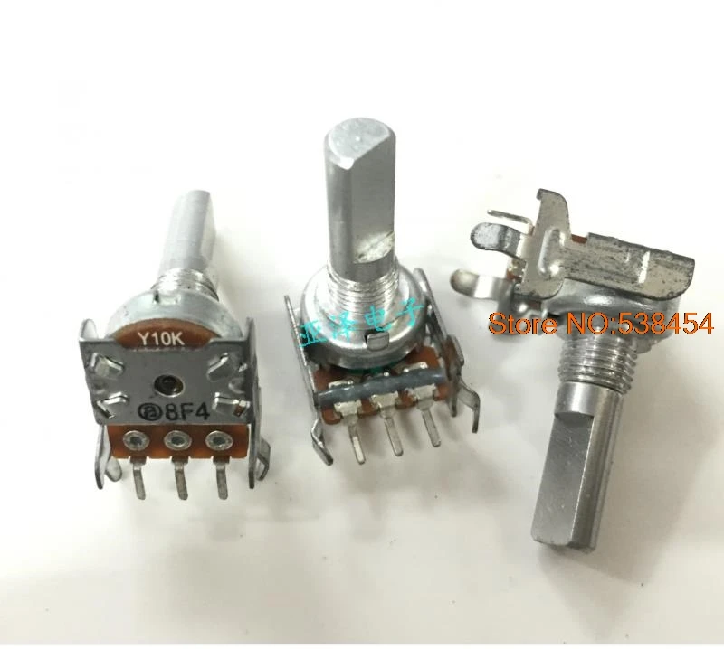 4pcs RV120DF potentiometer switch Y10K axis length 20MM vertical with