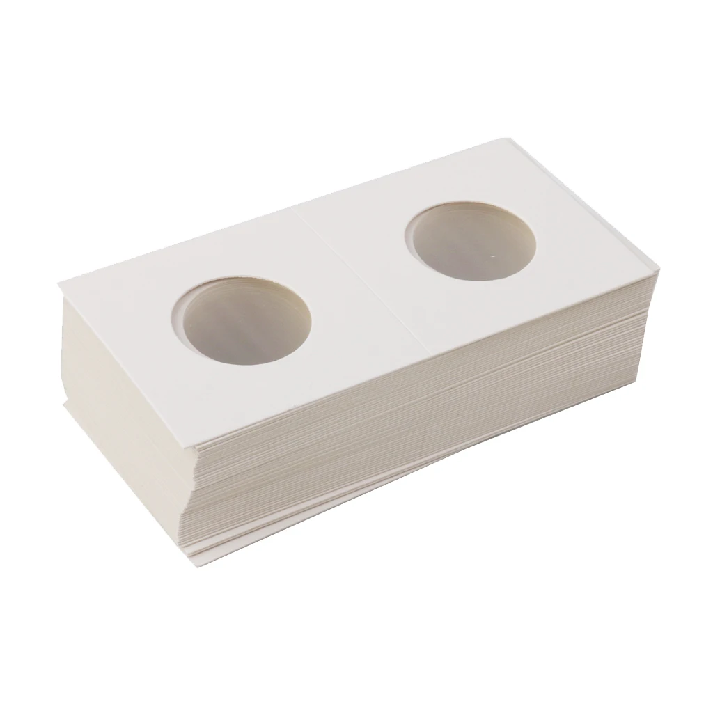 MagiDeal 100PCS Mylar Cardboard Coin Holders Collection Collector Storage 27.5/35mm