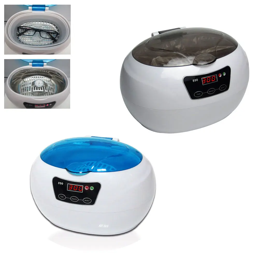 600ml Ultrasonic Timer Jewelry Watch Eyeglass CD Cleaner Sterilize