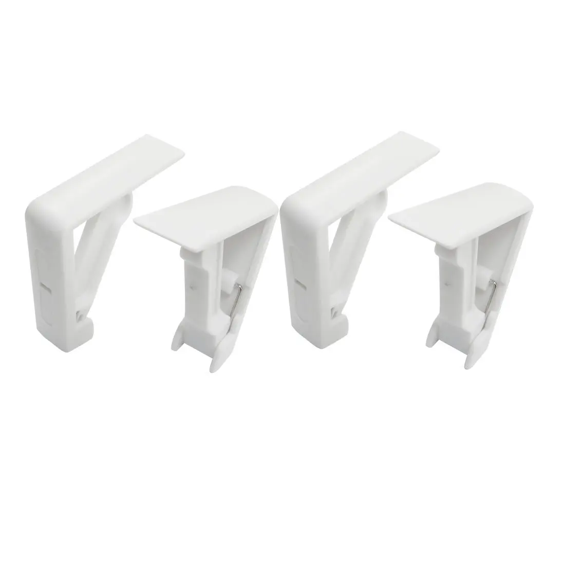 

4 Pcs Table Cloth Cover Holder Spring Loaded Tablecloth Clamp Clips White