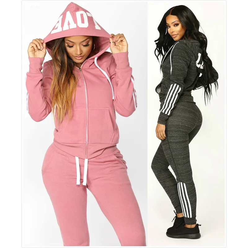 ZOGAA 2018 New Pant Top 2Pcs Set Women Ladies Tracksuit