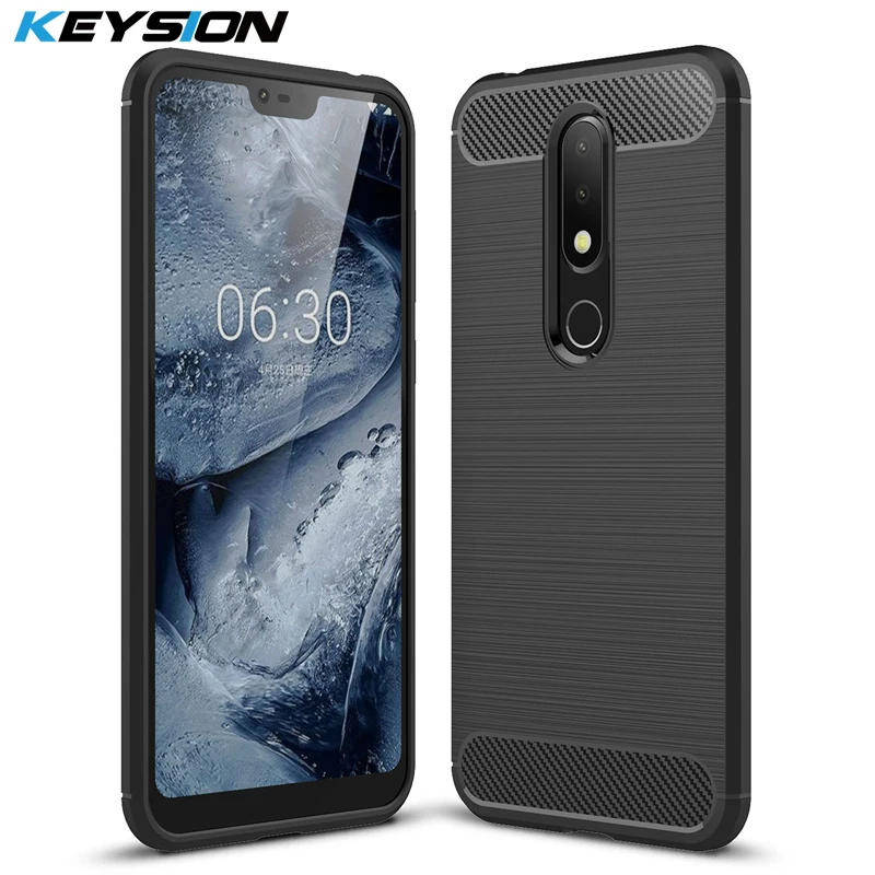 Чехол для телефона KEYSION из углеродного волокна NOKIA 6 1 Plus Мягкий ТПУ силиконовый