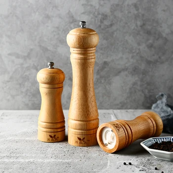 

Black pepper grinder Household restaurant Western-style wood spice grinder Western seasoning bottle Gravy Boats