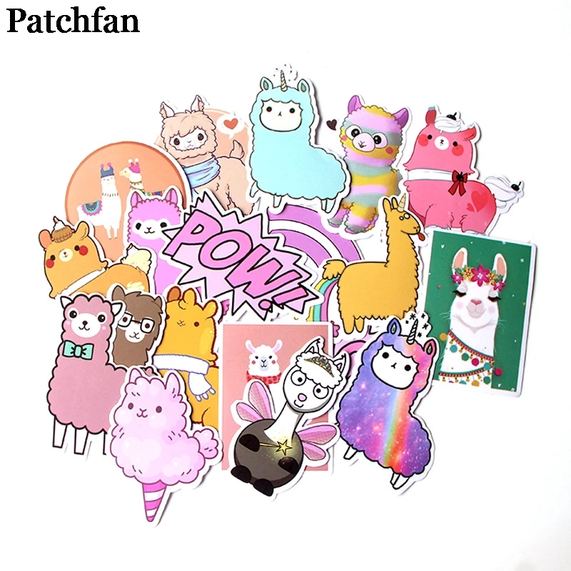 

Patchfan 18pcs llama Alpaca Creative badges DIY decorative stickers Cartoon style for DIY PC wall phone scrapbooking album A2080