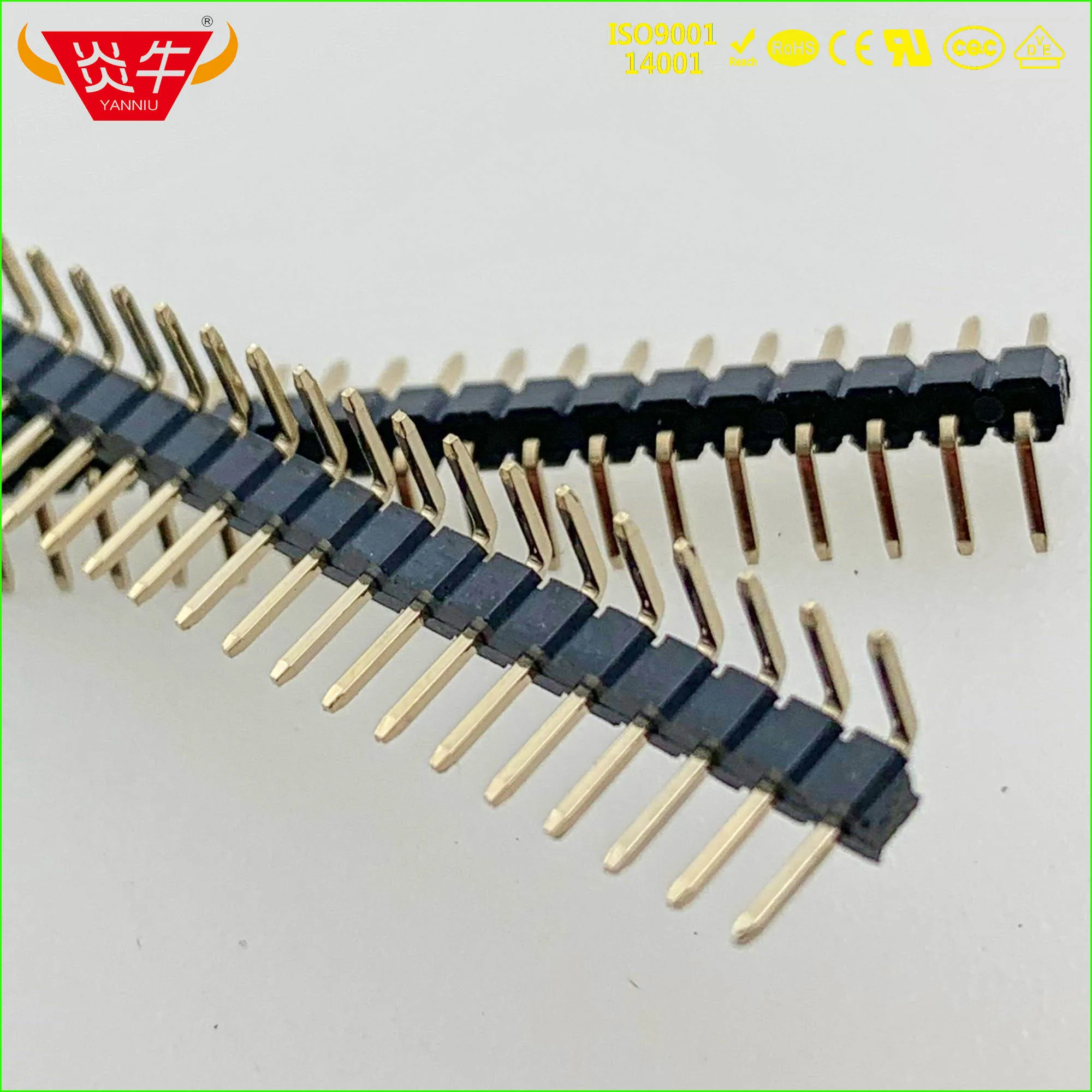 

50Pcs 1.27mm PITCH 1X50P 50PIN MALE STRIP CONNECTOR SOCKET SINGLE ROW RIGHT ANGLE PIN HEADER HIGH TEMPERATURES GOLD-PLATED