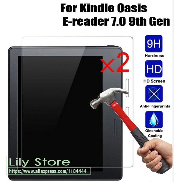 2X For Amazon Kindle Oasis 2017 Top New 7.0 inch 9H Tempered Glass