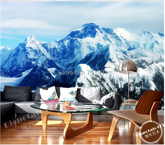 

Custom photo wallpaper, wall Mount Qomolangma ice landscape for living room TV backdrop of vinyl wallpaper Papel de parede