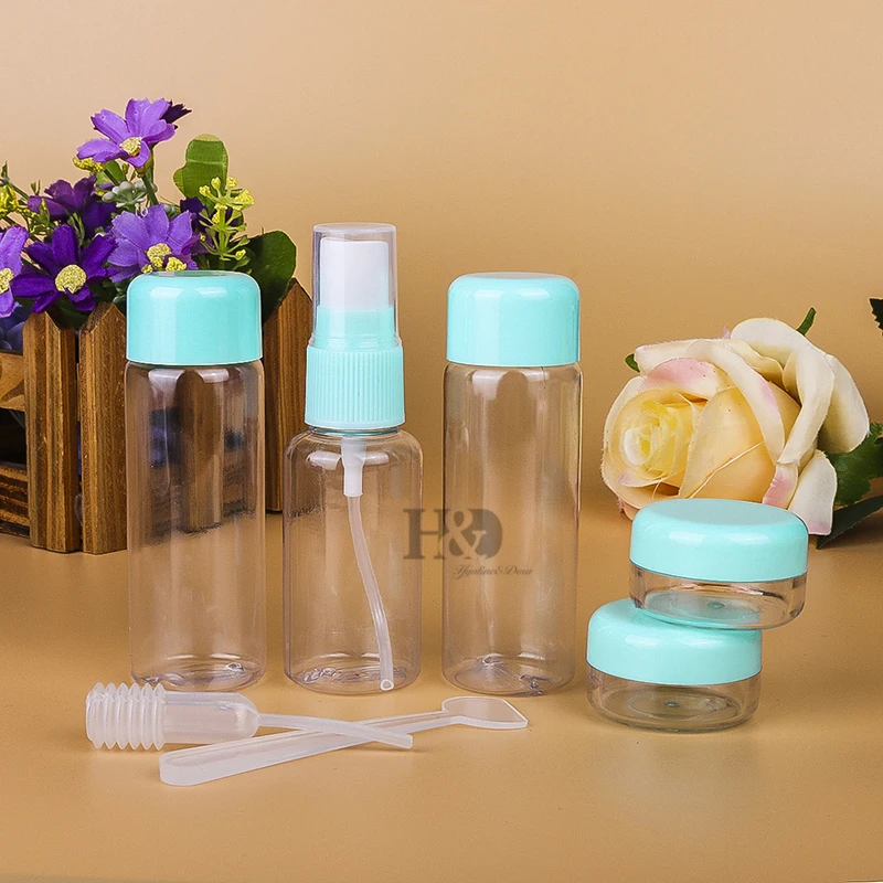 7pcs/Set Travel Mini Make Up Container Bottle Plastic Transparent Empty