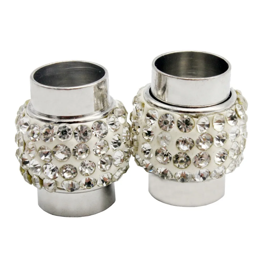 

AaaZee 3 sets 9mm Diameter Hole Magnetic Clasp with Clear Rhinestones