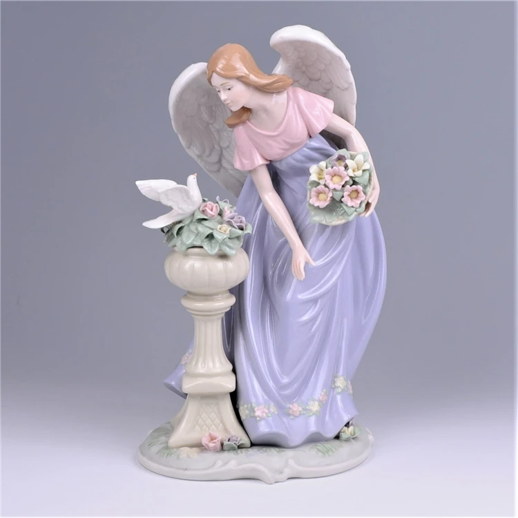 Hand painted Ceramic Handmade Beautiful Angel Flowers