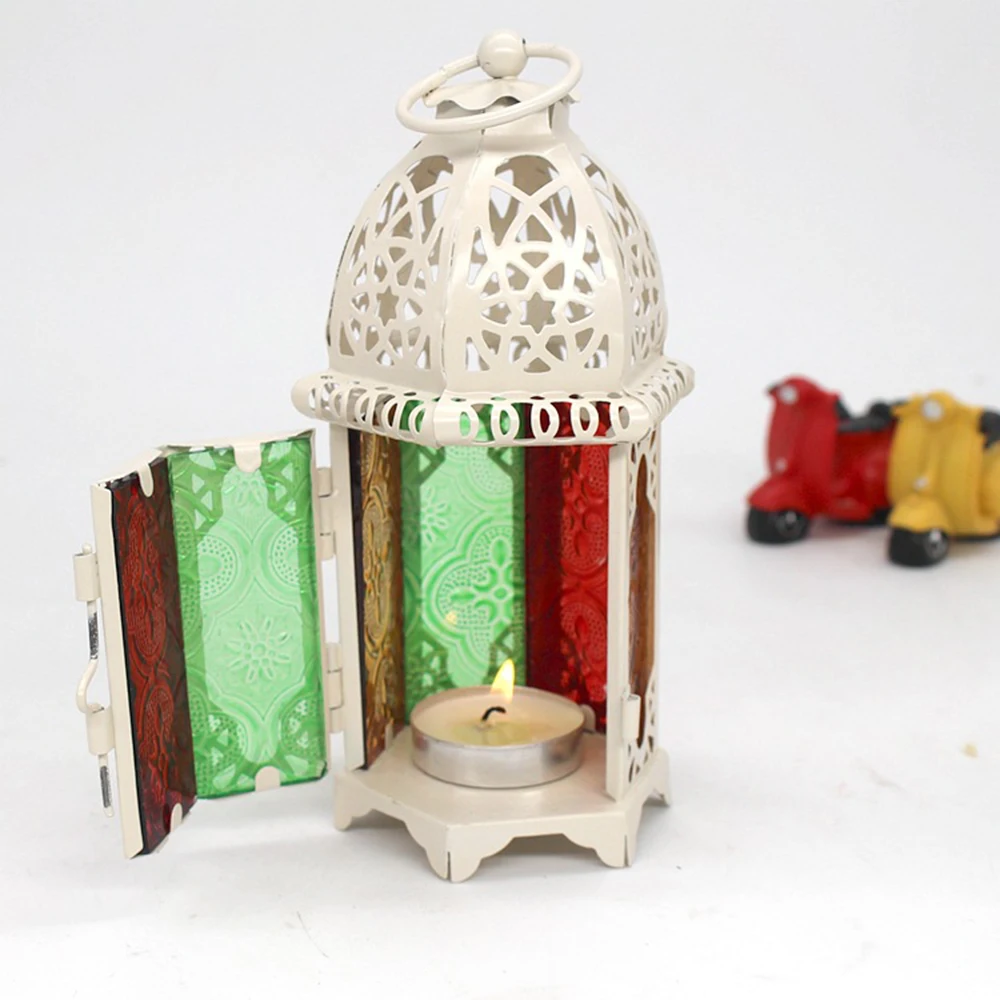 New Vintage Moroccan Style Windproof Lantern Candle Holders Wedding Home Decor Hollow Candlestick Candle Holder