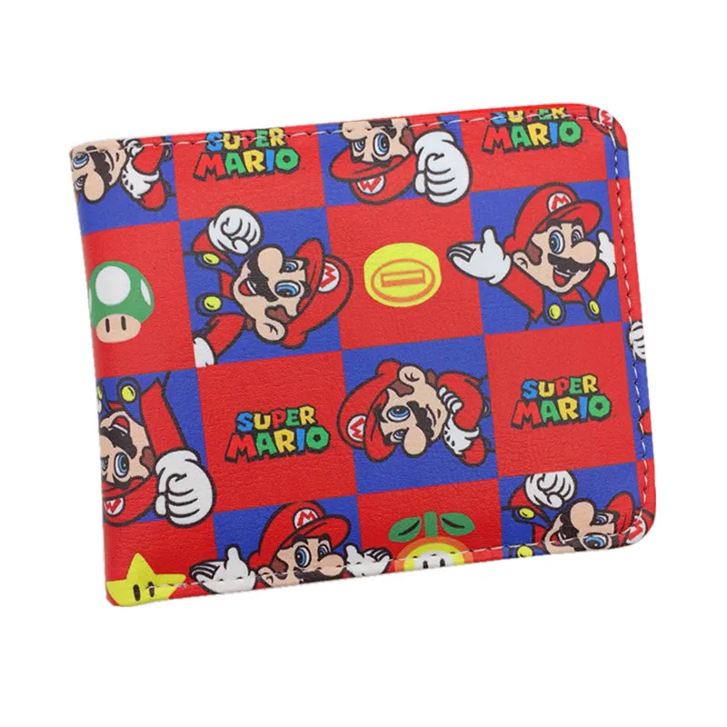 

Hot Sell Anime Super Mario Wallet Cute Cartoon Comics Purse Short Game Wallet Credit Card Holder Coin Purse