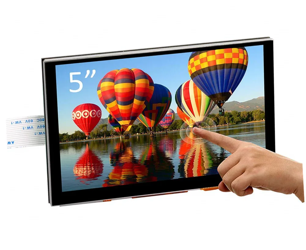 Cena Nowy 5 cal 7 cal wyświetlacz tft lcd pojemnościowy ekran dotykowy DSI złącze 800x480 dla Raspberry Pi 4 Pi 3 B +