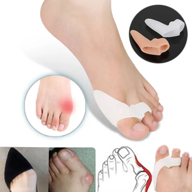 

1 Pair Silicone Gel Foot Fingers Two Hole Toe Separator Thumb Valgus Protector Bunion Adjuster Hallux Valgus Guard Feet Care