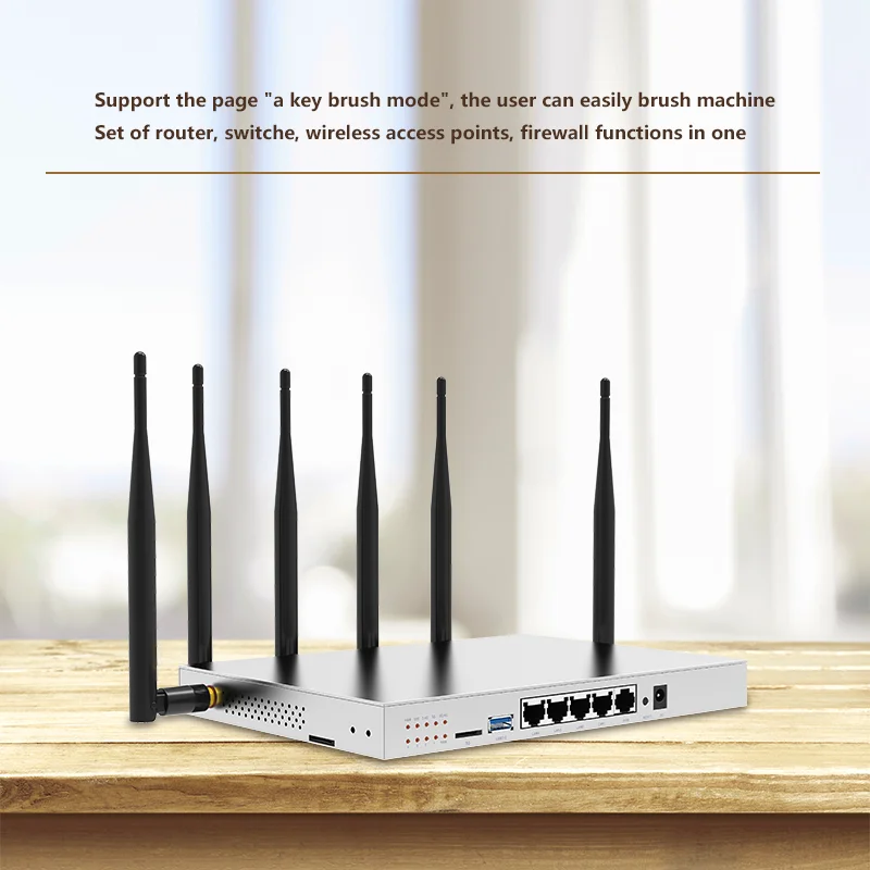 Industrial gigabit wifi 4g lte router dual band with 6 external antenna USB 3 0 VPN 4