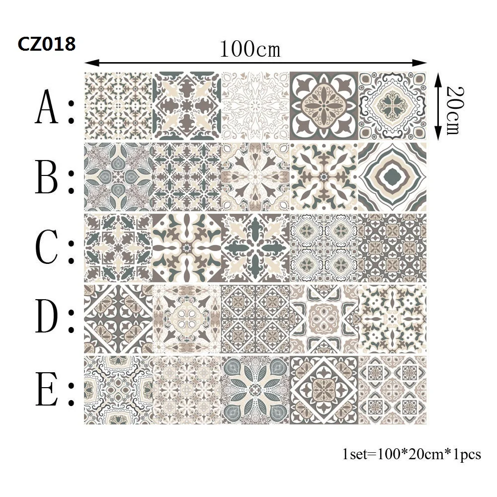 Марокко классическая плитка наклейки для Кухня Ванная комната DIY Декор стены обои Виниловая наклейка для дома 5 шт. 20x20 см гостиная мебель
