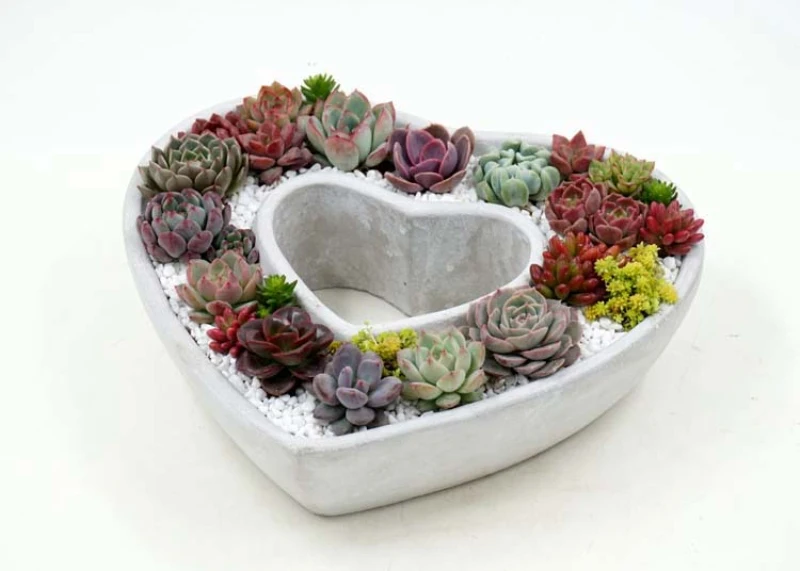 I Love U форма сердца DIY глина силиконовая для цементных растений цветочный горшок