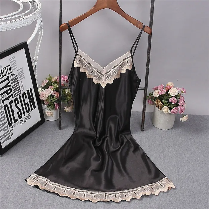 nightdress 3 Красное женское кружевное кимоно, халат, набор, Женский Атласный халат, для невесты, подружки невесты, свадебное платье, платье, сексуальная ночная рубашка, одежда для сна, M L XL - Цвет: nightdress 3