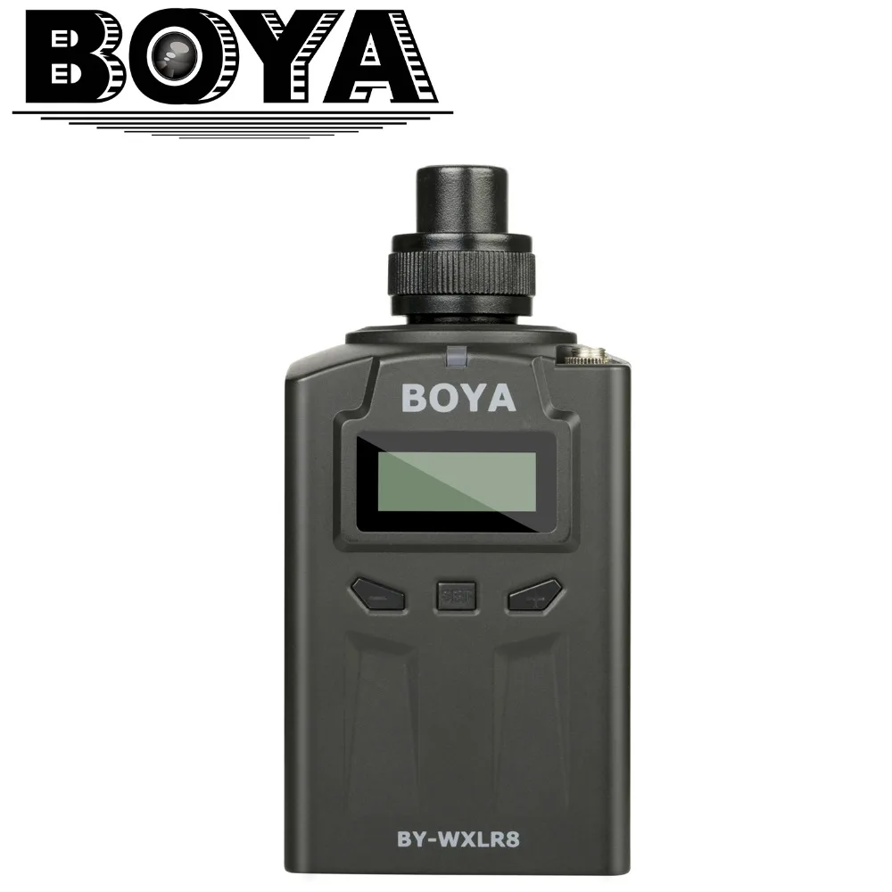 BOYA BY-WXLR8 Plug-on XLR Audio Transmitter with LCD Display for BY-WM8 BY-WM6 Wireless Lavalier Microphone System BOYA BY-WXLR8 Plug-on XLR Audio Transmitter with LCD Display for BY-WM8 BY-WM6 Wireless Lavalier Microphone System