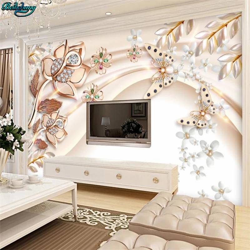 beibehang Large custom wallpaper interior jewelry noble TV background living room bedroom wall decoration