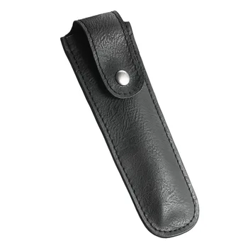 

Travel PU Leather Straight Shaving Razor Holder Pouch Black Long Razor Cover Sheath Case Holder for Long Handle Razor Case