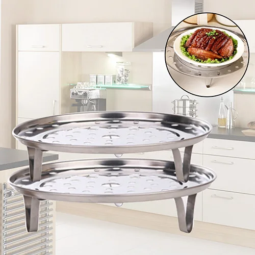 

Hot item! Stainless Steel Steamer Rack Insert Stock Pot Steaming Tray Stand Cookware Tool