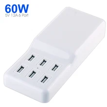 Универсальный 5 В 12a 60 Вт 6 USB Зарядное устройство Путешествия стены Зарядное устройство адаптер для IPhone IPad Samsung смартфон Планшеты MP3 USB мобильных устройств