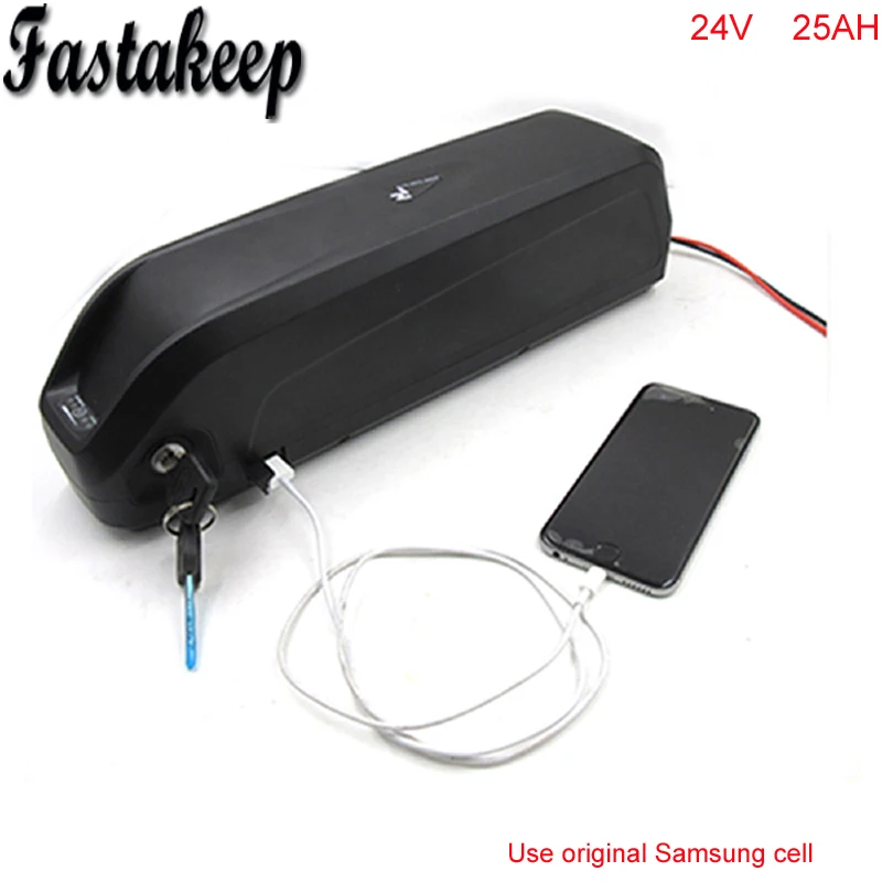 

Samsung battery 24v 25ah lithium battery for electric bikes 24v new bottle battery pack with USB port