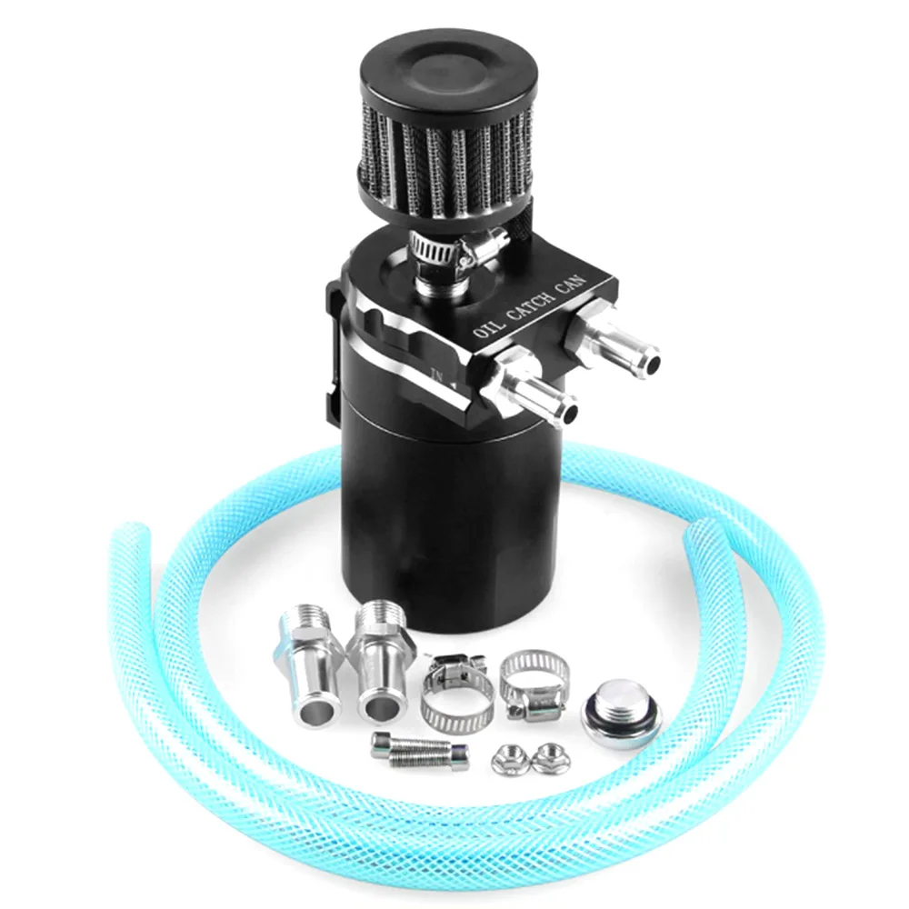 

Universal 300ML Aluminum Oil Catch Can Oil Filter Tank Round Reservoir Oil Drainer