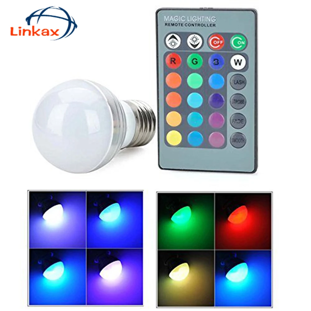 16 colors changing light RGB bulb with wireless remote controller