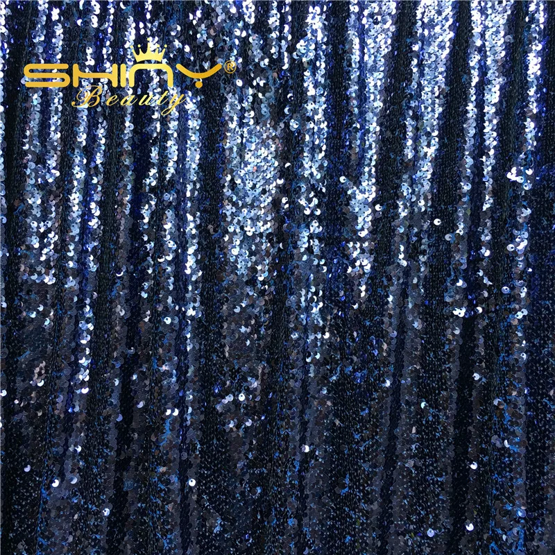 

5MM Navy Blue 8x8FT Reversible Sequin Backdrop Curtain, Navy Blue Mermaid Fish Scale Sequin Fabric/ Photography-a