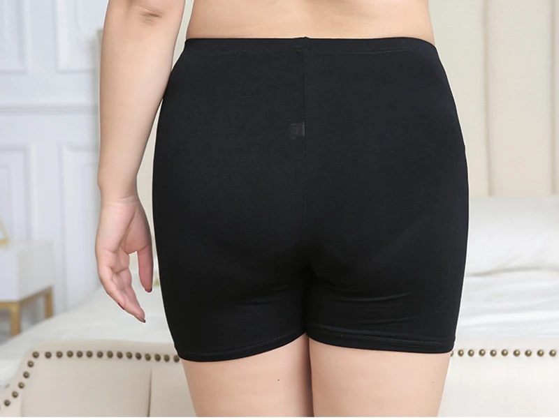 Растягивающиеся кружевные безопасные Короткие штаны для женщин, плюс размер, дышащие, Модальные, тонкие, обтягивающие, облегающие, с высокой талией, шорты, черные, PYADF14