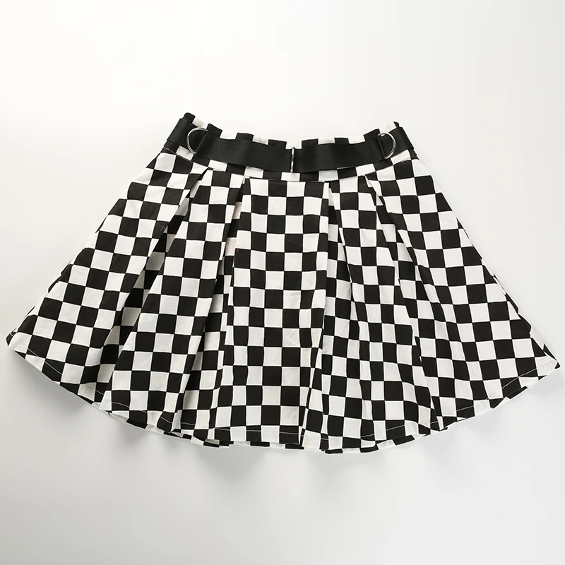 Weekeep Женская модная клетчатая юбка с высокой талией 2018 уличная хлопковая клетчатая юбка танцевальные Короткие мини-юбки в Корейском стиле