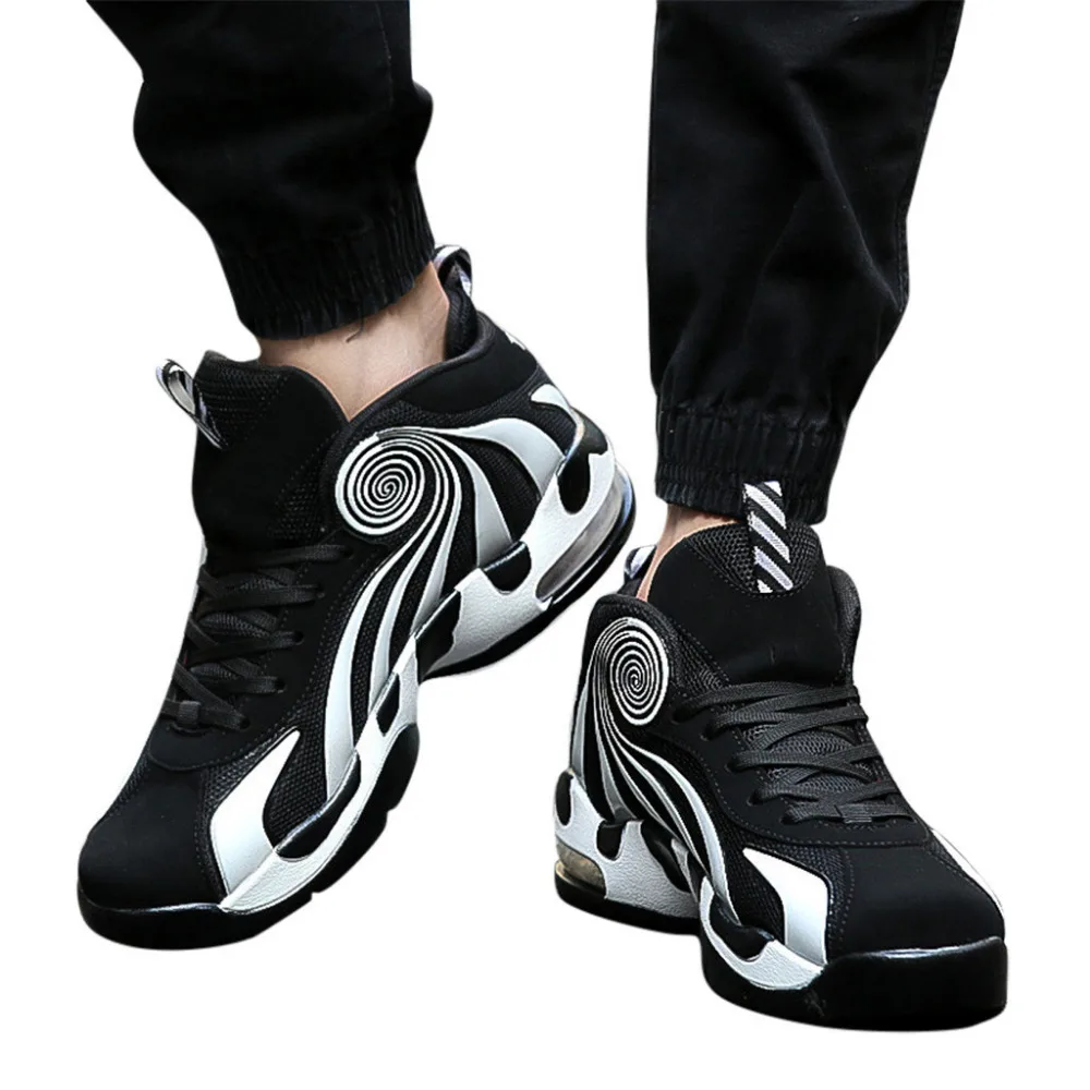 2019 Men's shock-absorbing non-slip basketball shoes fashion comfortable breathable sneakers basketball shoes high top 40J1 (5)