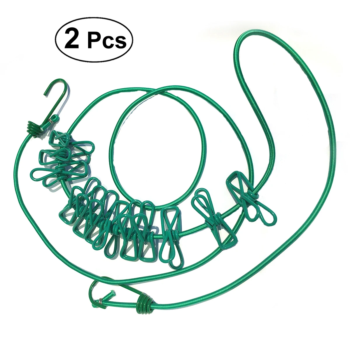 2 шт. эластичный растягивающийся портативная бельевая веревка для мытья леска с зажимами прищепки для кемпинга плавания на открытом воздухе в помещении