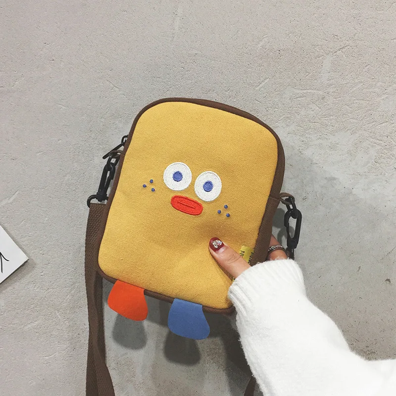 

Fashion Cute Women Cartoon Embroidery Shoulder Bags 2019 New Female Casual Zipper Mini Soft Handbags Messenger Bags