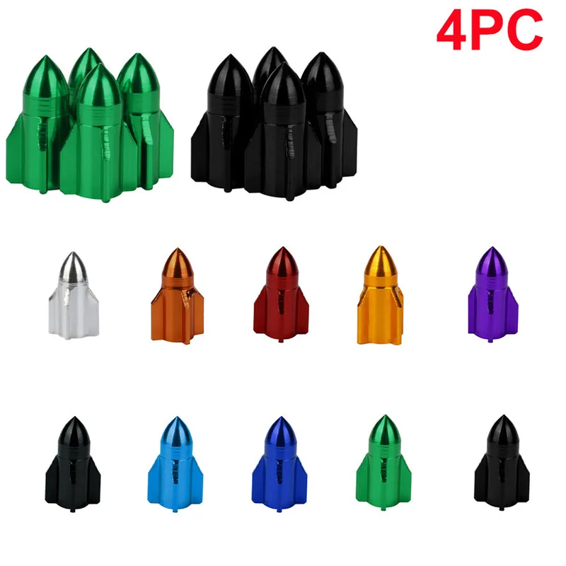 

CARPRIE Car Tire Valve Stem Caps 4PC Aluminum Rocket Bullet Car Truck Air Port Cover Tire Rim Valve Wheel Stem Cap dropship ap30