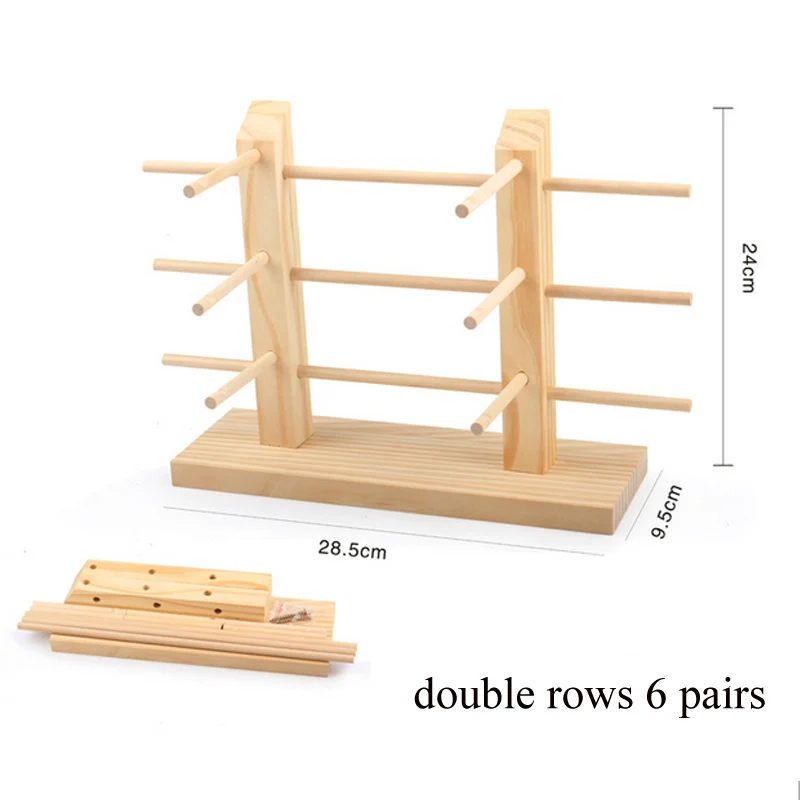 Твердый деревянный стеллаж для очков хранение в магазине стойка для очков декоративный реквизит для солнцезащитных очков кронштейн для Очков Полка для очков - Цвет: double rows 6 pairs