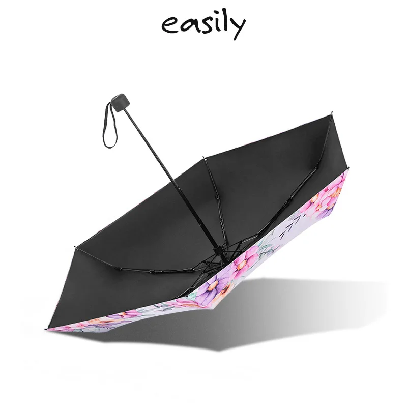 Cute Fish Cartoon In The Sea Automatic Open Folding Compact Travel Umbrellas For Women