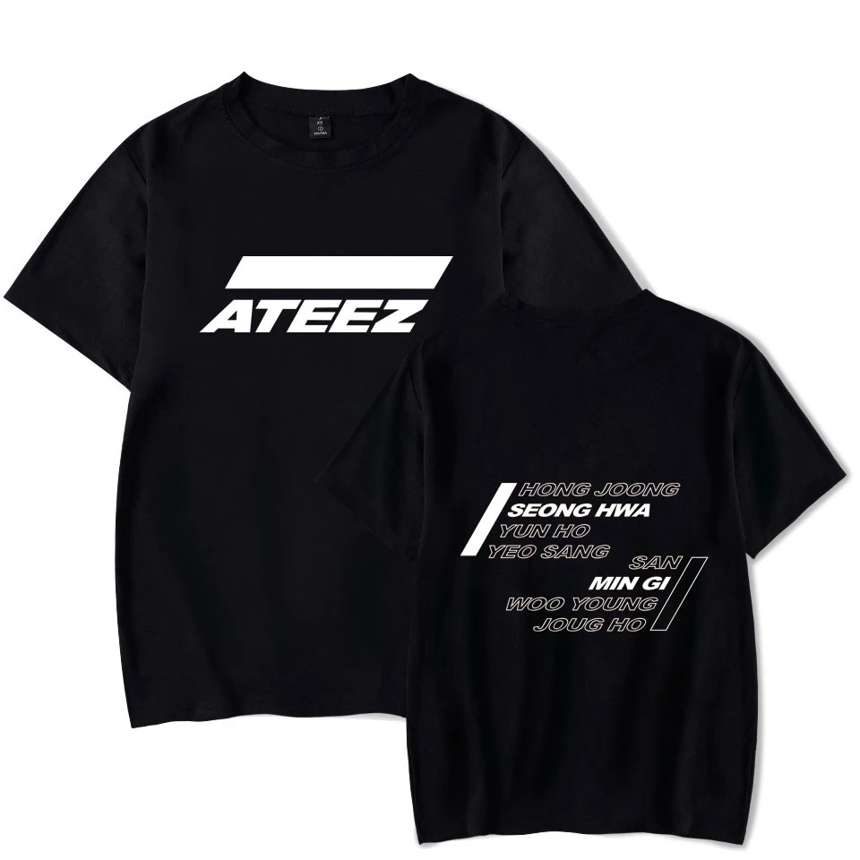 

ATEEZ Summer T-shirt 2019 New Korean Team FASHION O-neck Casual New Stylish Plus Size Short Sleeve Round Collar Clothes