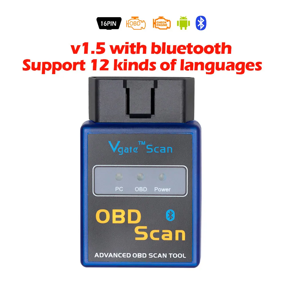 elm327 V1.5 obd2 Bluetooth OBD2 автоматический диагностический инструмент ELM 327 в 1,5 лучше, чем elm327 v2.1 код читателя Партер - Цвет: obdscan