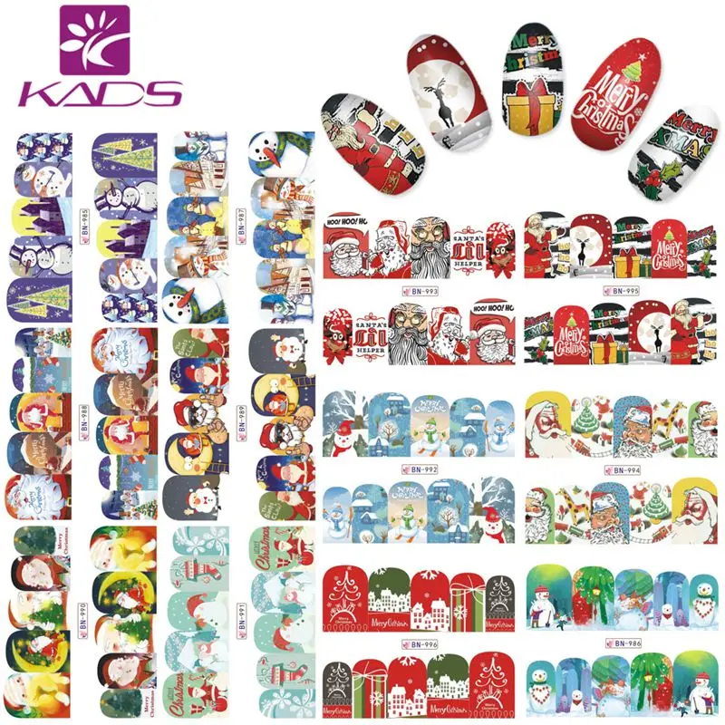 

KADS Nail Decal Christmas Series Tips Nail Art Sticker Beauty Decoration Accessories Water Transfer Sticker Nails Christmas